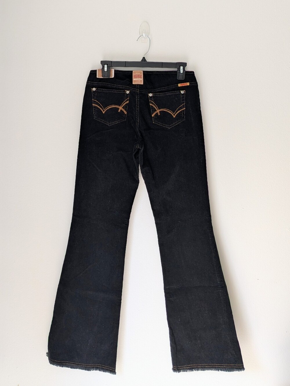 NWT NOS Vintage Y2K Bongo Ultra Low Waist Black Corduroy Flares Pants Sz 7